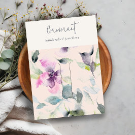 Rosa Lila Blommigt Script Hairclip Pin Holder Visitkort