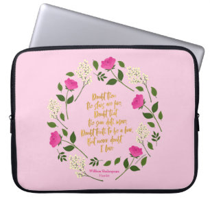 Rosa Lila Blommigt William Shakespeare Tvivlar ald Laptop Fodral