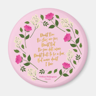 Rosa Lila Blommigt William Shakespeare tvivlar ald Magnet
