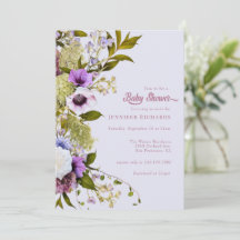 Rosa lila blommor | Bloom Baby Shower