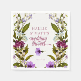 Rosa lila blommor | Bloom Bridal Shower Pappersservett