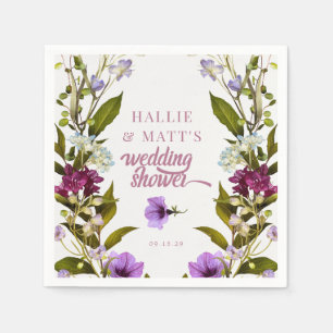 Rosa lila blommor   Bloom Bridal Shower Pappersservett