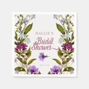 Rosa lila blommor   Bloom Bridal Shower Pappersservett