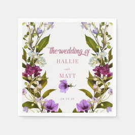 Rosa lila blommor | Bloom Wedding Pappersservett