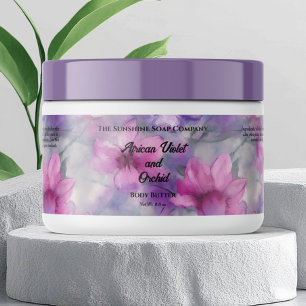 Rosa & Lila blommor Cosmetics Burk-etikett Vattenflaska Etikett