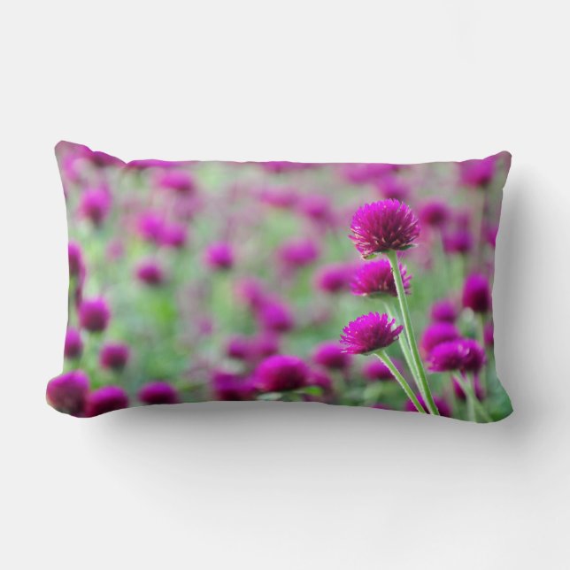 Rosa Lila blommor - Pillow Lumbarkudde (Framsida)