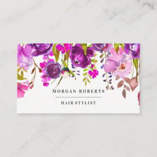 Rosa & Lila blommor Söt Elegant Könser Visitkort