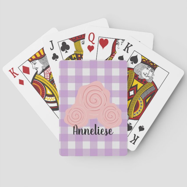 Rosa Lila Blomsterkort Casinokort (Baksidan)