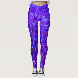 Rosa Lila Blue Abstrakt Personlig Namn Yoga Leggings