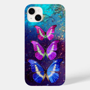 ROSA LILA BLUE BUTTERFLIES I GULD SPARKLES