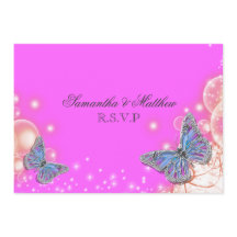 Rosa lila blue butterfly bröllop OSA