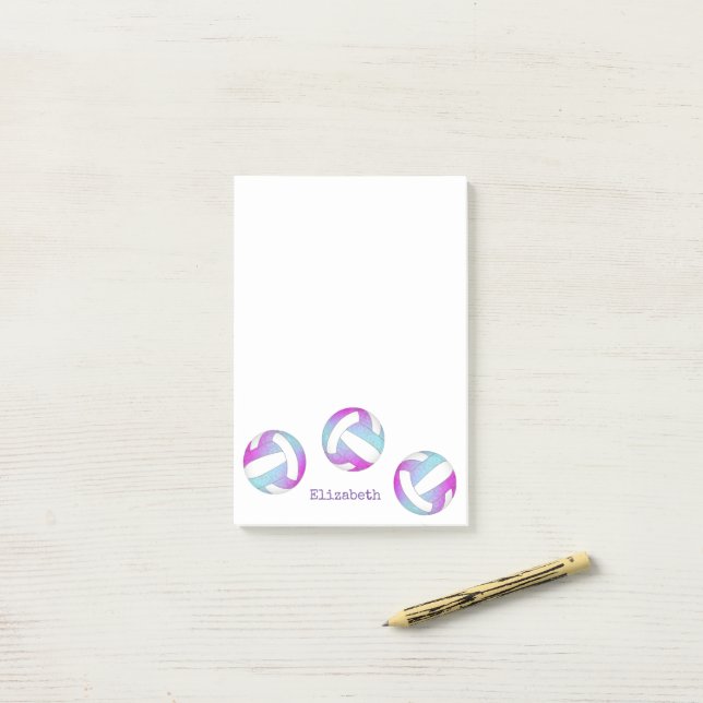 rosa lila Blue personlig volleyball Post-it Block (På skrivbordet)