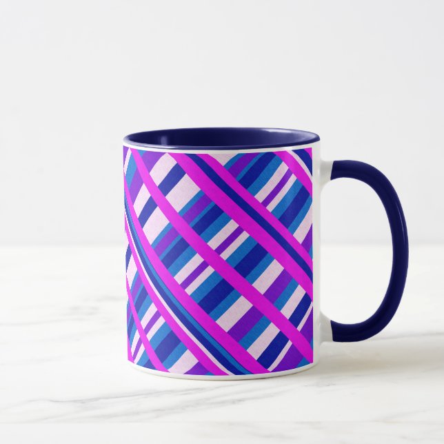 Rosa Lila Blue Play Diagonal Mugg (Höger)