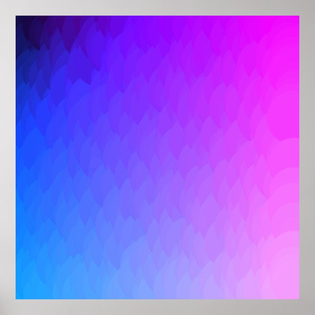 Rosa Lila Blue Rosa Ombre Flames Poster (Framsidan)