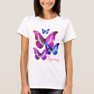 ROSA LILA BLUE VÅR BUTTERFLIES TEE