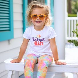 Rosa Lila Boho Flower Girl Bröllop T-Shirt