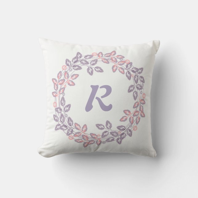 Rosa, lila, Botanisk krans, personlig Kudde (Framsida)