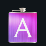 Rosa - Lila Brushed Metall Monogram Namn Fickplunta<br><div class="desc">Rosa och Lila Ombre Metall Elegant Monogram-kolv Den här kolven kan anpassas så att den omfattar ditt första och första namn. Rosa- och Lila Flask är perfekt för en födelsedag eller ett bachelorette Party firande.</div>