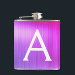 Rosa - Lila Brushed Metall Monogram Namn Fickplunta<br><div class="desc">Rosa och Lila Ombre Metall Elegant Monogram-kolv Den här kolven kan anpassas så att den omfattar ditt första och första namn. Rosa- och Lila Flask är perfekt för en födelsedag eller ett bachelorette Party firande.</div>