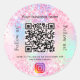  rosa lila business salon qr code Instagram Runt Klistermärke (Front)