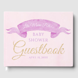 Rosa & Lila Butterfly Baby Shower Guestbook Gästböcker