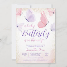 Rosa Lila Butterfly Baby Shower