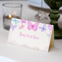 Rosa Lila Butterfly Birday Place Card Placeringskort