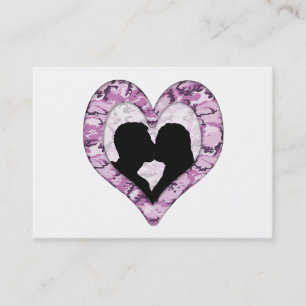 Rosa/Lila Camouflage - Kissing Couple Visitkort