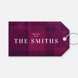 Rosa Lila Chalk jul Helgdag Gift Märkre Presentetikett