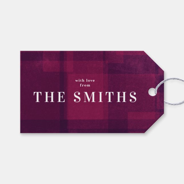 Rosa Lila Chalk jul Helgdag Gift Märkre Presentetikett (Framsidan (Horisontell))