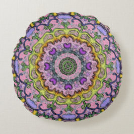 Rosa Lila Classic och traditionell rundfyllning Rund Kudde