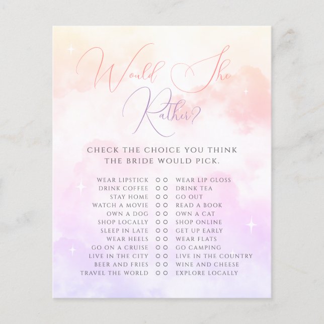 Rosa Lila Cloud Nine skulle hellre spela (Framsida)