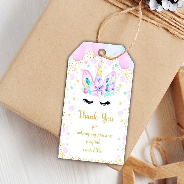 Rosa & Lila Cloud Unicorn Gift Märkres Presentetikett (Pink Purple Cloud Unicorn Gift Tags)