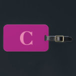 Rosa Lila Colorful Monogram Initial Gift-förmån Bagagebricka<br><div class="desc">Monogrammad initial och även personlig information som du kan redigera. Designad med tilltalande solid rosa lila färg kan du byta färg om du vill. Coolans resepresentidé för honom eller henne.</div>