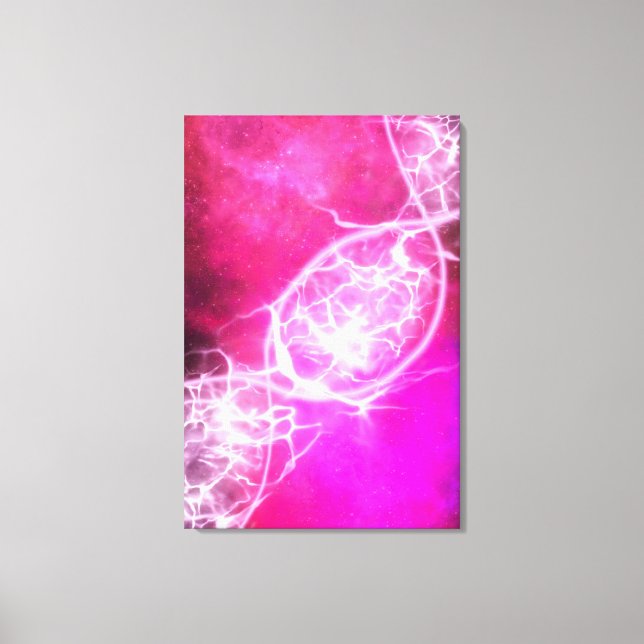 Rosa Lila Cosmic DNA Strand Stretched Canvas (Framsida)