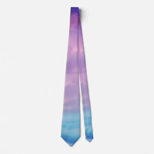 rosa lila cyan blå himmel hav akvarell slips