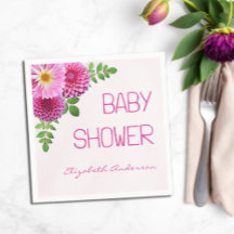 Rosa Lila Dahlia Girl Baby Shower