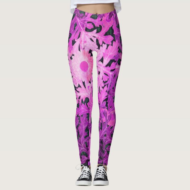 ROSA LILA DAISY / MARGUERITE / MARGHERITA LEGGINGS (Framsida)