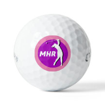 Rosa/Lila Dam Golfer Monogram Golf Boll