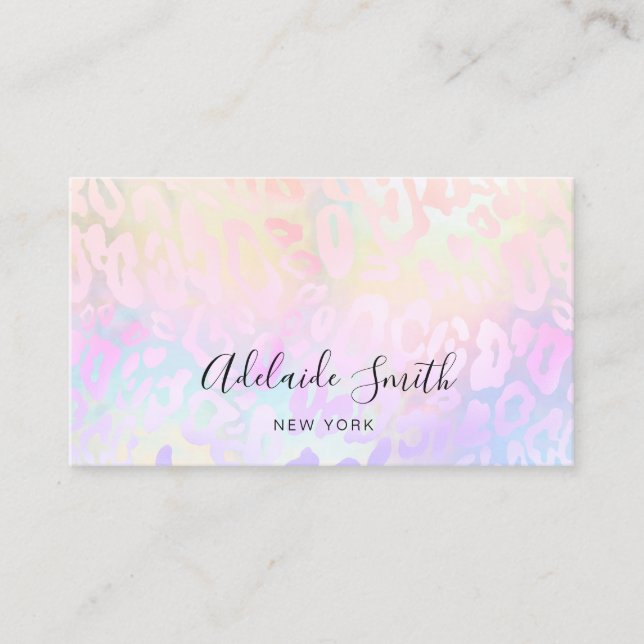 rosa lila djurhud mönster visitkort (Framsida)