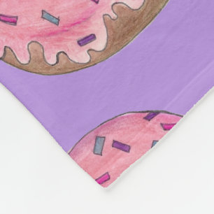 Rosa Lila Donut Doughnut Junk Food Sprinkles Fleecefilt