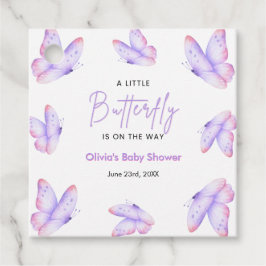Rosa Lila En Liten Fjäril Baby Shower  Gåvor Etiketter
