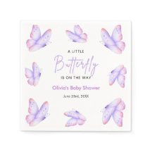 Rosa lila En liten fjäril Baby Shower