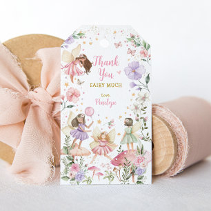 Rosa Lila Fairy Blommigt Garden Birthday Favors Presentetikett