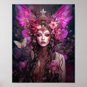 Rosa Lila Fairy Queen Fantasy Art Poster