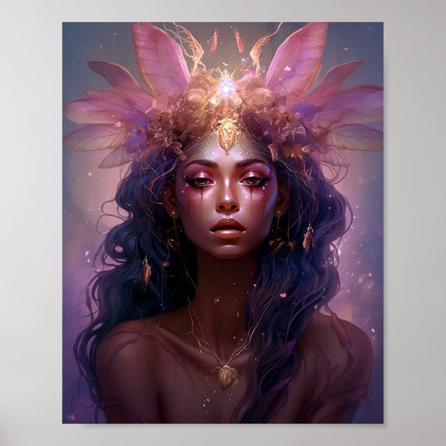 Rosa Lila Fairy Queen Fantasy Art Poster (Framsidan)