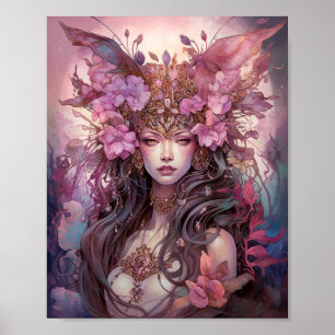Rosa Lila Fairy Queen Fantasy Art Poster