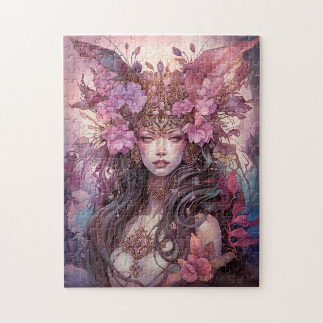 Rosa Lila Fairy Queen Fantasy Art Pussel (Vertikal)