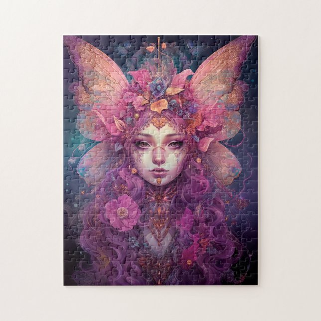 Rosa Lila Fairy Queen Fantasy Art Pussel (Vertikal)