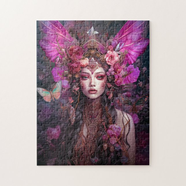 Rosa Lila Fairy Queen Fantasy Art Pussel (Vertikal)